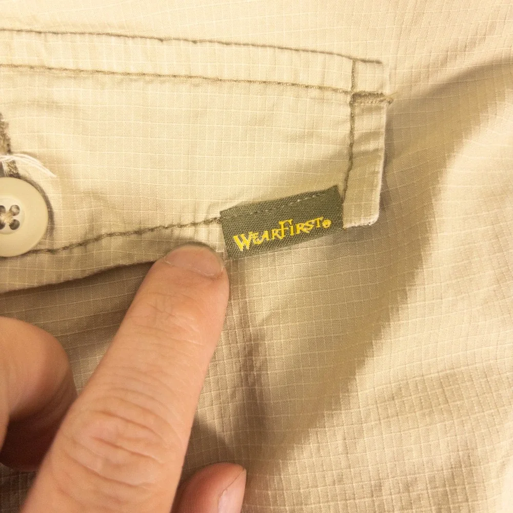 WearFirst Mens Cargo Shorts 42 Khaki Tan Ripstop Stretch Utility Hiking Outdoor